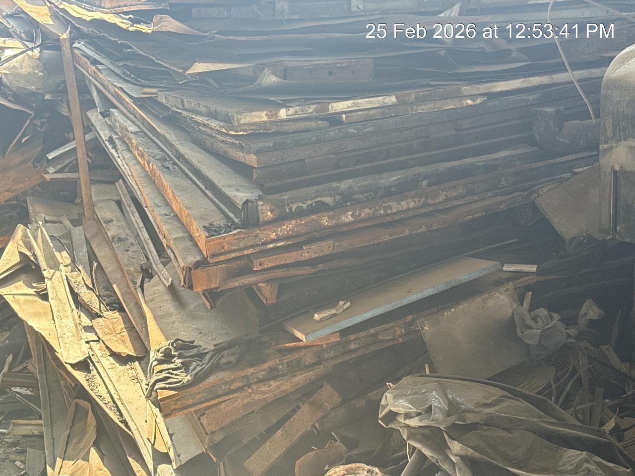 fire-affected-plant-machinery-building-scrap-mixed-equipment-scrap-material